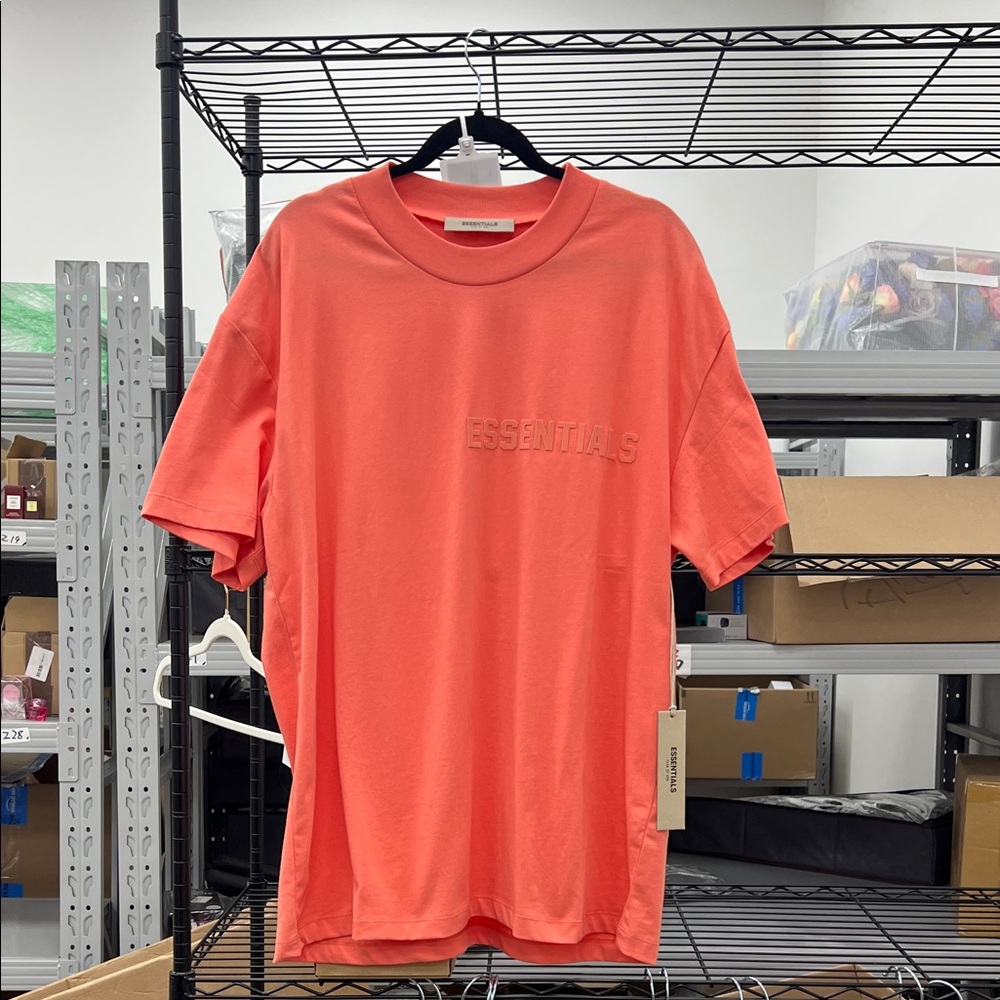 Essentials Vibrant Coral Short Sleeve Tee